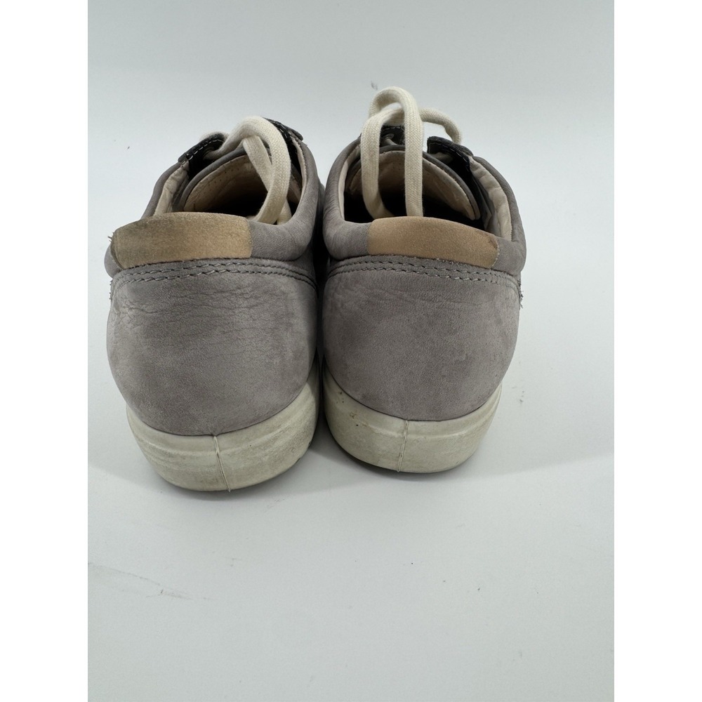 ECCO Soft 7 Women 39 8 Taupe Nubuck Leather Low Top Sneakers Lace Up Shoes - Picture 6 of 10